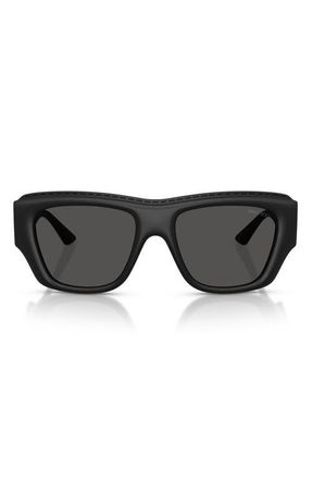 Jimmy Choo London 54mm Rectangular Sunglasses in Matte Black /Dark Grey at Nordstrom