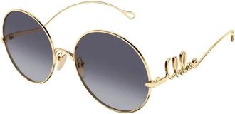 Chlo&eacute; Panthos Zonnebril - Dames - Zonnebrillen - Geel - 56 MM - Nylon - Accessoires