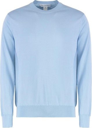 Comme Des Gar&ccedil;ons Trui met ronde hals van een katoenmix - Heren - Ronde hals truien - Blauw - L - Katoen - Truien & Vesten