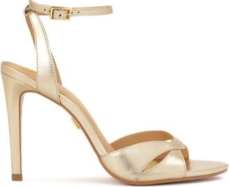 Kazar Gouden leren sandalen met hak - Dames - Sandalen met hakken - Geel - 35 EU - Leer - Schoenen
