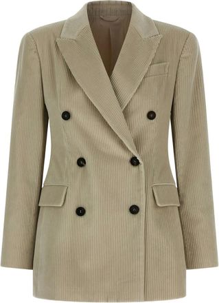 Brunello Cucinelli Giacca doppiopetto a coste - Toni neutri