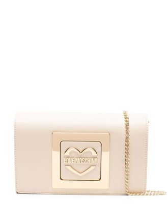 Love Moschino Borsa a tracolla con placca logo - Toni neutri