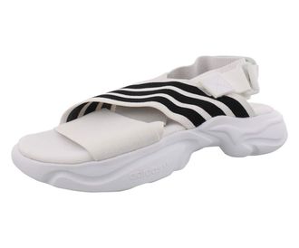 adidas Originals Womens Magmur Sandals Slide, FTWR White/core Black/FTWR White, 8 M US