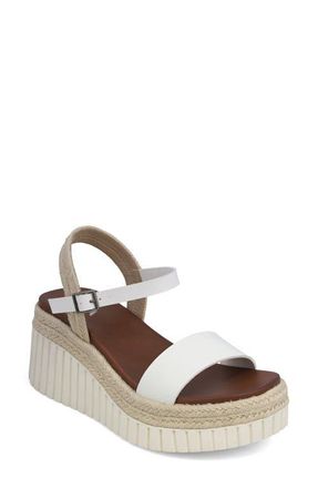 Mia Yanis Ankle Strap Platform Wedge Sandal in White at Nordstrom, Size 8.5