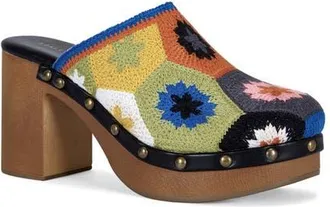 Azalea Wang Naoto Platform Clog in Black/Green/Orange Multi at Nordstrom, Size 7.5