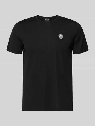 Emporio Armani T-Shirt aus Viskose-Mix mit Label-Patch in Black, Gr&ouml;&szlig;e XXXL