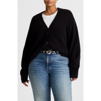 Madewell Drop Shoulder V-Neck Cardigan in Black at Nordstrom Rack, Size Xx-Small