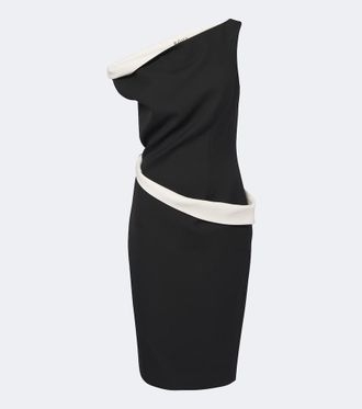 R&oacute;he R&oacute;he Paneled one-shoulder wool-blend midi dress
