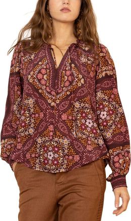 Hale Bob Hale Bob Raina Long Sleeve Silk Blouse