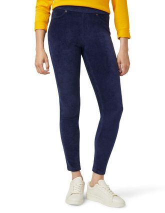 Hue Womens Classic Corduroy Legging, Navy, Large