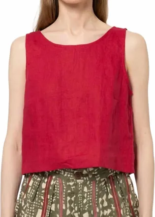 Bel Kazan Lior Sleeveless Top In Red