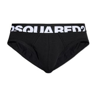 Dsquared2 Bottoms, male, Black, Size: 2XL Cotton Briefs with Logo