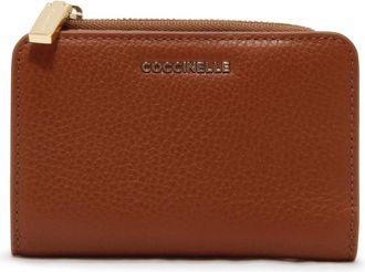 Coccinelle Accessoires, Dames, Bruin, ONE Size, Leer, Metallic Soft Small Wallet