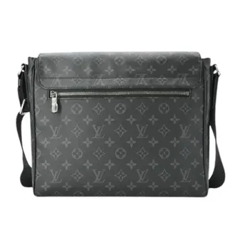 Louis Vuitton Pre-owned Cross Body Bags, male, Black, Size: ONE SIZE Pre-owned Monogram Eclipse Messenger Bag