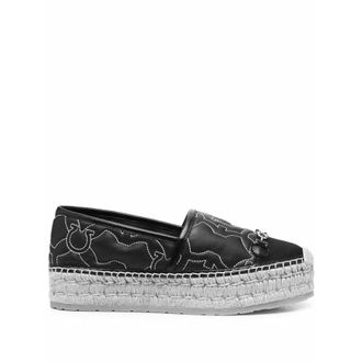 Ferragamo Gancini Logo-Embroidered Espadrilles