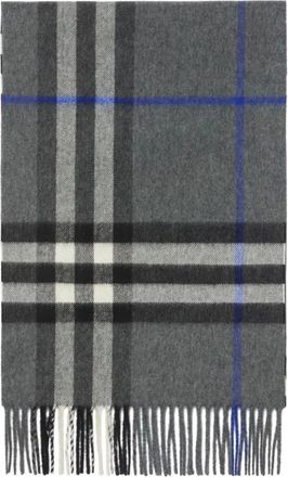 Burberry Accessoires, Dames, Grijs, ONE Size, Kasjmier, Check Cashmere Sjaal