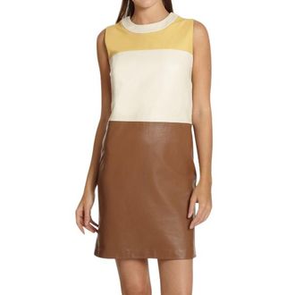 Raoul colorblock leather dress Size S