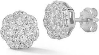 Glaze Jewelry Flower Cubic Zirconia Stud Earrings in Silver at Nordstrom Rack