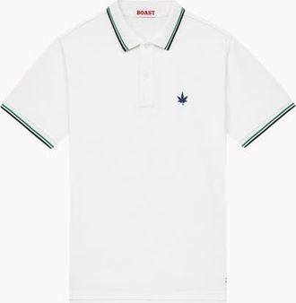 Boast 1983 Tipped Pique Polo in White Green Navy at Nordstrom, Size Xx-Large