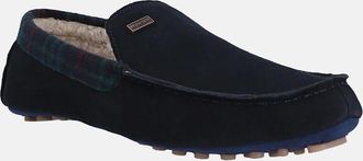 Hunter Mens Hunter Mens Moccasin Slipper Tartan Collar - Navy - Size: 11