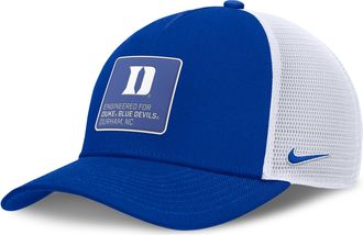 Nike Duke Sideline Rise Gameday Nike Unisex College Trucker Adjustable Hat in Blue | NC97054NDU-PUW