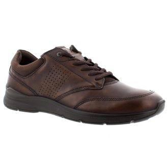 Ecco Ecco Irving 511734 Leather Mens Lace Up Trainers - UK 10.5-11 - US 11-11.5 Men - EU 45 - Cocoa Brown Coffee - Size:UK 10.5-11