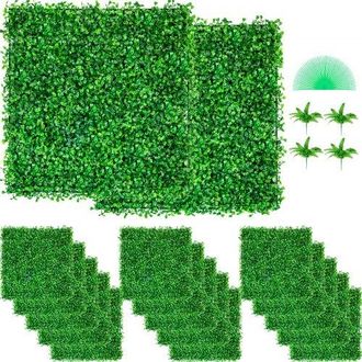 OEM K&uuml;nstliche Pflanzenwand 48 Stk. 10 X 10 Zoll, Sichtschutz Hecke K&uuml;nstlich Gr&uuml;n, K&uuml;nstliche Buchsbaumplatte Pe, Sichtschutz Kunstpflanzen 25 X 25 Cm Si