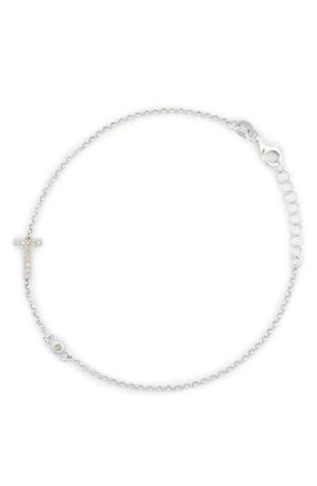 Meshmerise Diamond Initial Bezel Bracelet in White-T at Nordstrom Rack