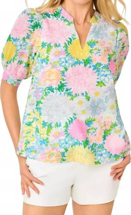 Lilly Pulitzer Brinelle Short Sleeve Top In Multi Lilly Garden