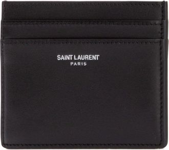 Saint Laurent Mens Calf Skin Card Case Black Cases