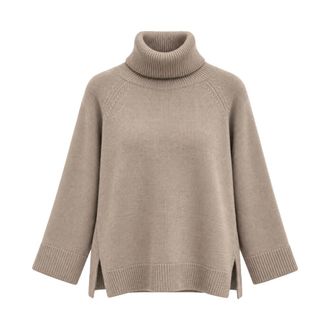 Gran Sasso Ciclista Turtleneck - Dames - Truien - Beige - Maat: S Wol