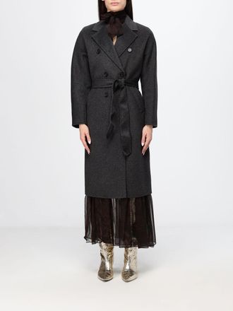 Twinset Cappotto a vestaglia in misto lana con cintura e collo a rever