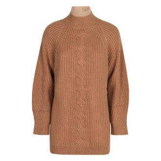 Max Mara Oversized Wol Kasjmier Trui - Dames - Coltruien - Bruin - L - Wol - Truien & Vesten