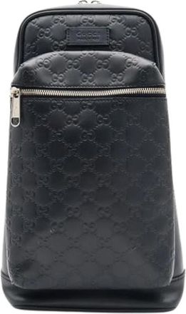Gucci Pre-owned Guccissima Shoulder Bag - Heren - Vintage Schoudertas - Zwart - ONE Size - Leer - Vintage
