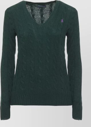 Ralph Lauren cashmere wool v-neck long-sleeve sweater