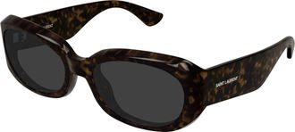 Saint Laurent Grey Oval Ladies Sunglasses SL 868 002 57