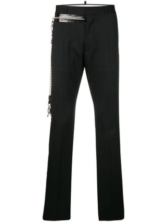 Dsquared2 zip tailored trousers - men - Virgin Wool/Polyester/Spandex/Elastane - 46 - Black