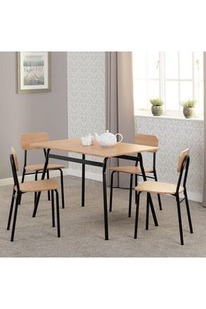 Seconique Warren 1+4 Dining Set in Light Oak