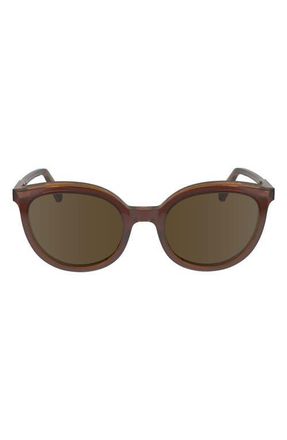 Longchamp 50mm Round Sunglasses in Brown/Caramel at Nordstrom