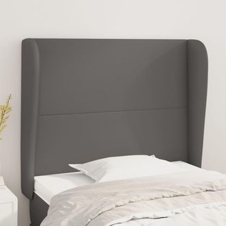 vidaXL Cabecero Con Orejas Cuero Sint&eacute;tico Gris 103x23x118/128cm Vidaxl