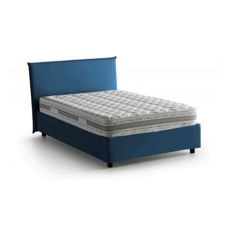 Talamo Italia Talamo Italia - Cama De Plaza Y Media Asmara, Cama Contenedor Con Revestimiento De Tela, 100% Made In Italy, Apertura Frontal, Con Colch&oacute;n Cm 120x190 