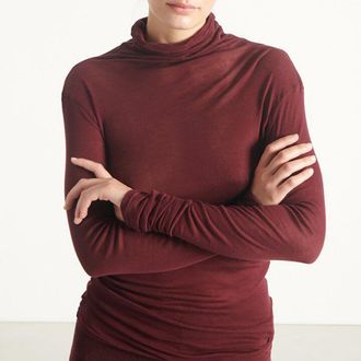 American Vintage T-shirt met rolkraag en lange mouwen Massachusetts