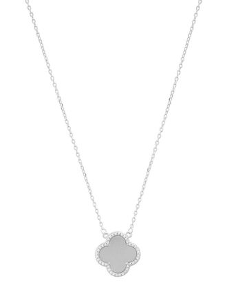 Adornia Adornia Silver Plated Clover Halo Necklace