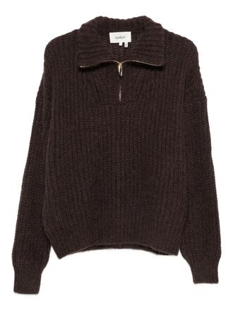 BA&SH Beltane zip sweater - women - Elastane/Polyamide/Alpaca/Mohair - 0 - Brown