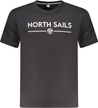 North Sails Zwarte Katoenen Heren T-Shirt - Heren - T-shirts - Zwart - 2XL - Katoen - Tops