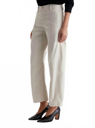 AG - Adriano Goldschmied Fiona High Rise Barrel Trousers In Pumice