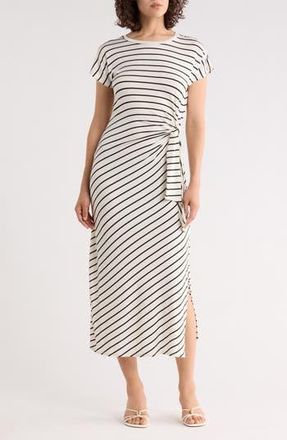 West K Stripe Side Tie Maxi Dress in White Stripe at Nordstrom Rack, Size X-Small