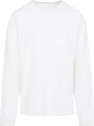 Christophe Lemaire White Round Neck Long Sleeves T-Shirt