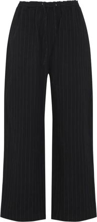 STUDIO NICHOLSON drawstring-fastening pinstripe trousers - Black