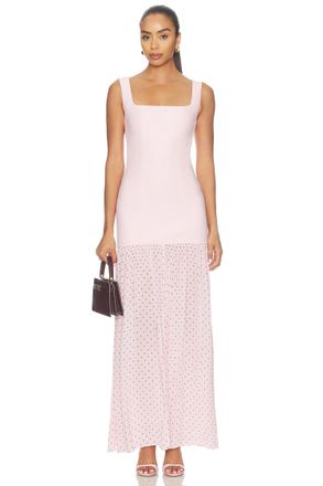 Rotate Crepe Scoop Neck Dress In Cherry Blossom Comb